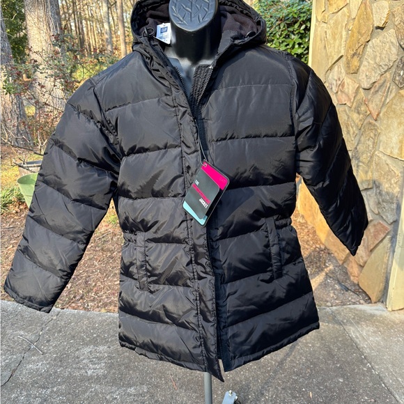 GAP Charcoal Hooded Puffer Jacket"The Jacket" Sz M Unisex kids